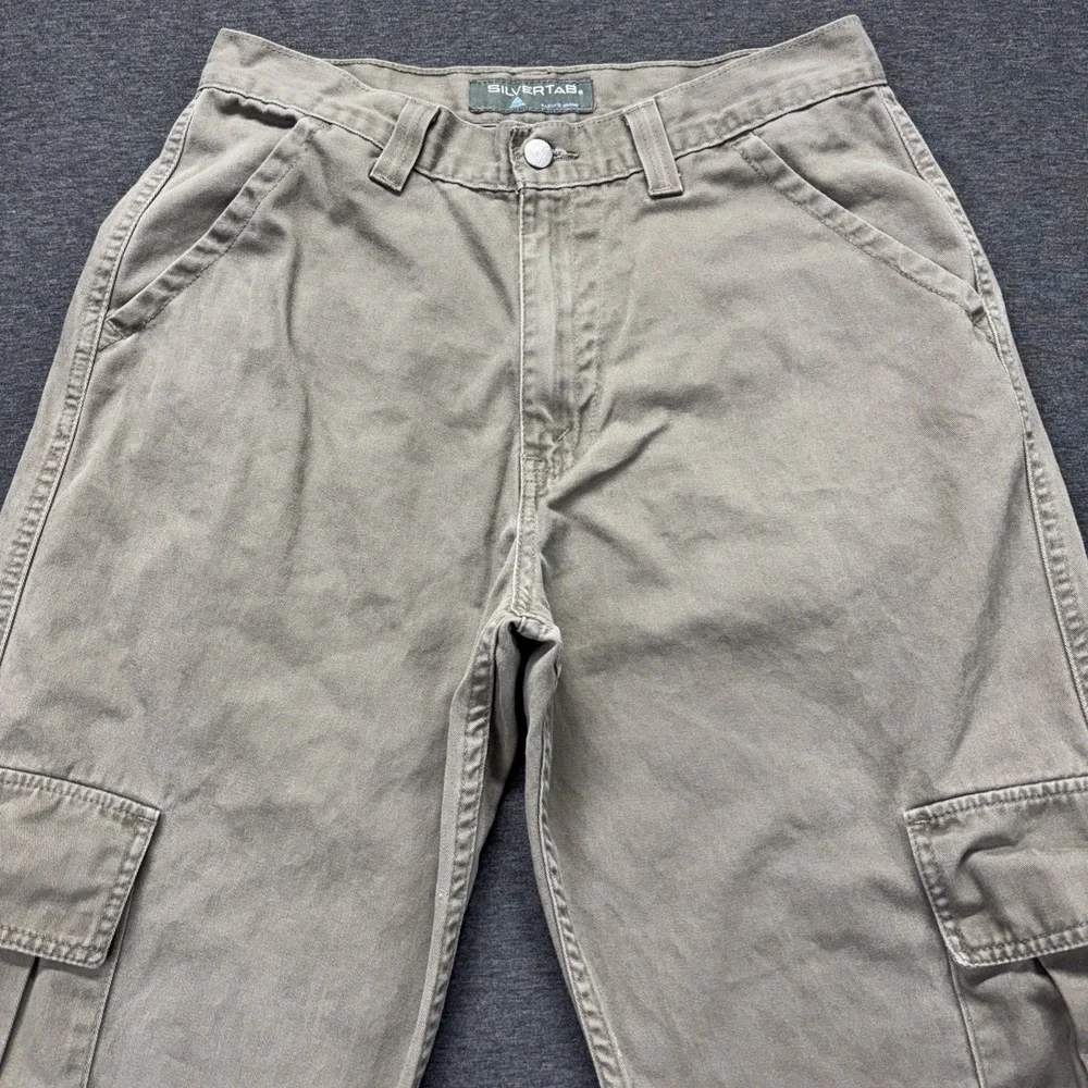 Vintage‎ Y2K Levi's Silver Tab Cargo Pants Mens FIT-32x31  TAG-32x32 Khaki Work